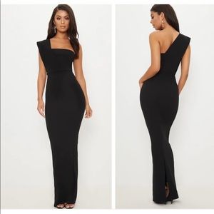 Black One Shoulder Maxi Dress